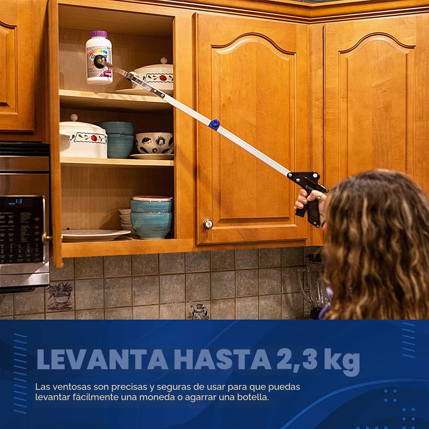 Herramienta de agarre Reacher - Dispositivo de agarre - Garra plegable liviana y duradera que extiende el brazo hasta 32 pulgadas, ideal para interiores y exteriores