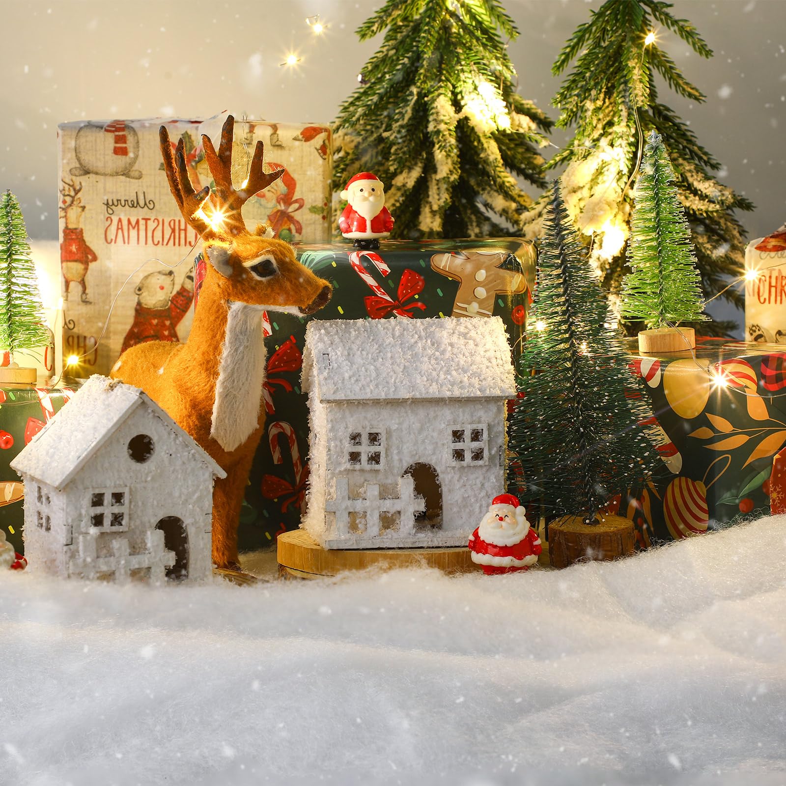 Tondiamo 1 Packung 1,5 m x 4,5 m große künstliche Schneedecke Kunstschnee Kunstschnee Kunstdecke für Weihnachtsdorf gefälschte Rolle für Weihnachtsfeier Urlaub Dekorationen Foto Requisite