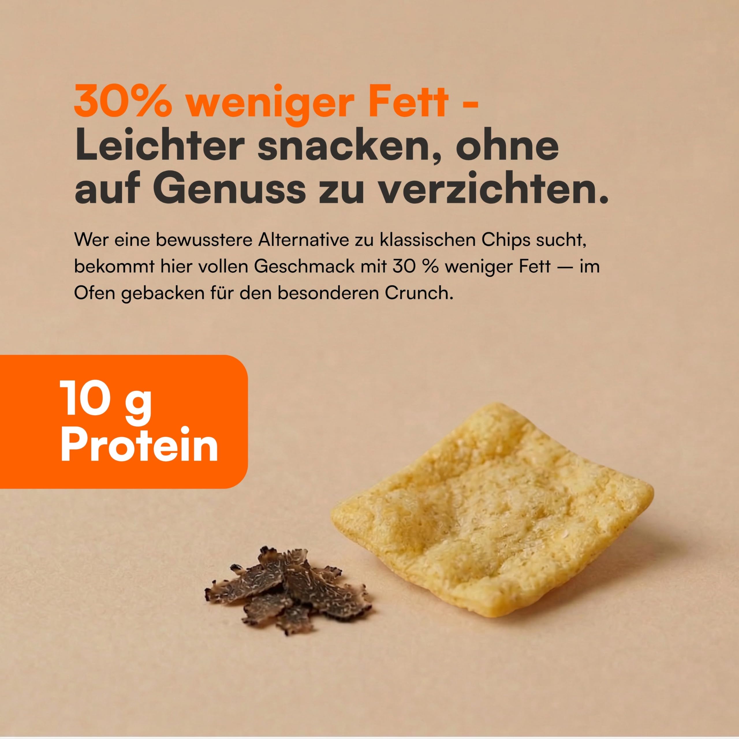 HEIMATGUT® Bio Vegane Linsen Chips Trüffel-Style | Ofengebackene Chips aus roten Linsen | Trüffel-Aroma | 30% weniger Fett | Proteinreich & glutenfrei | Ohne Zucker, Aromen & Zusatzstoffe | 12 × 75 g