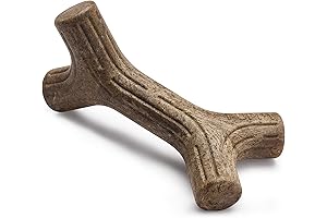 Puppy Maplestick Dog Bone; Real USA Maplewood Flavor; Small, Brown Chewtoy