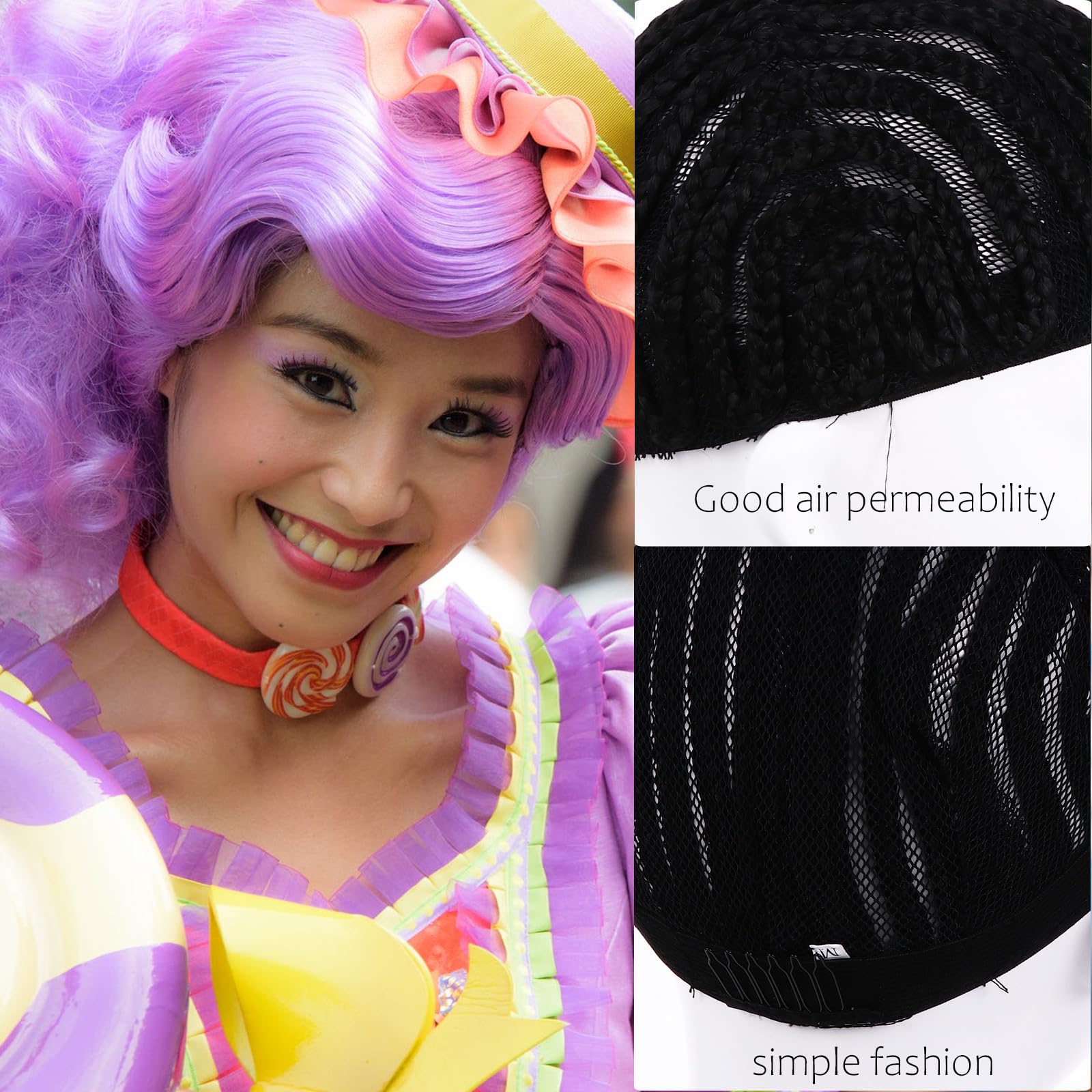 Braided Wig Cap Cornrows Wig Net Liner Skid Resistant Stable Fit for Men for Women