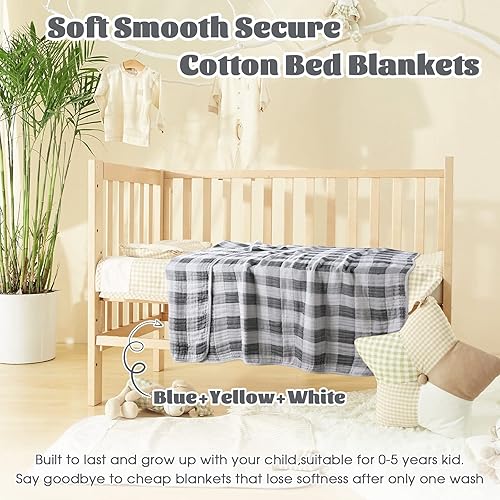 Miniatura 6 de MUKIN Mantas de bebé de algodón neutro, mantas de bebé grandes para niñas y niños. También para funda de lactancia para recién nacidos, toallas de