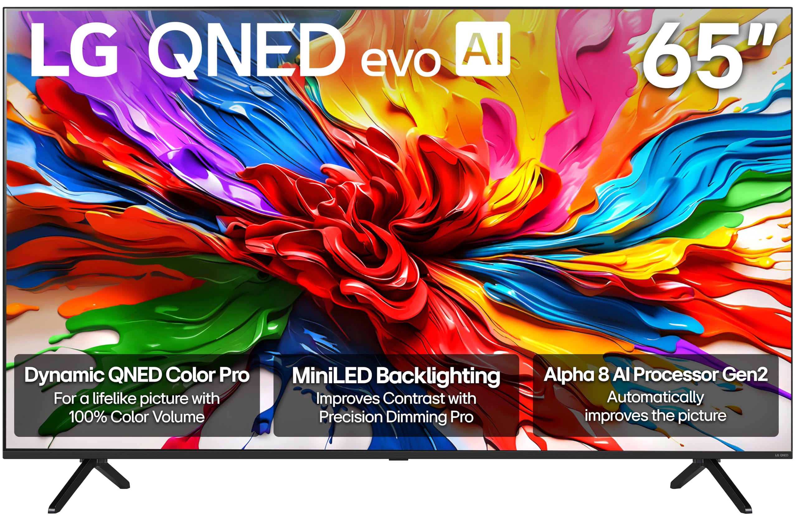 LG 65-Inch Class QNED evo AI QNED92A Series Mini LED 4K Smart TV w/Dolby Atmos, Dolby Vision, HDR10, AI Super Upscaling 4K, Filmmaker Mode, Wow Orchestra, Alexa Built-in (65QNED92AUA, 2025)