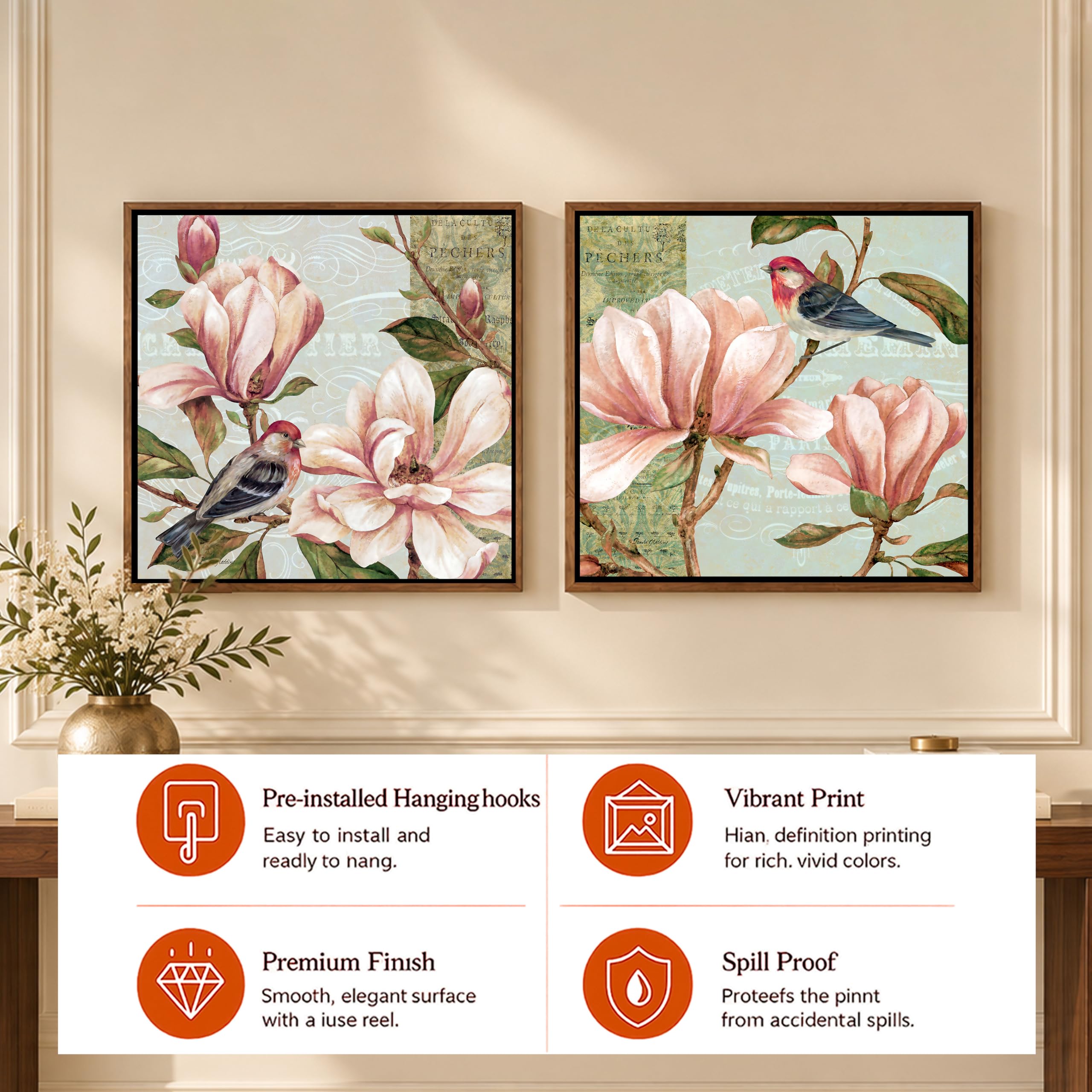 Vintage Floral Canvas Painting - Wall Art -4 Vintage Floral Canvas Painting - Wall Art -4