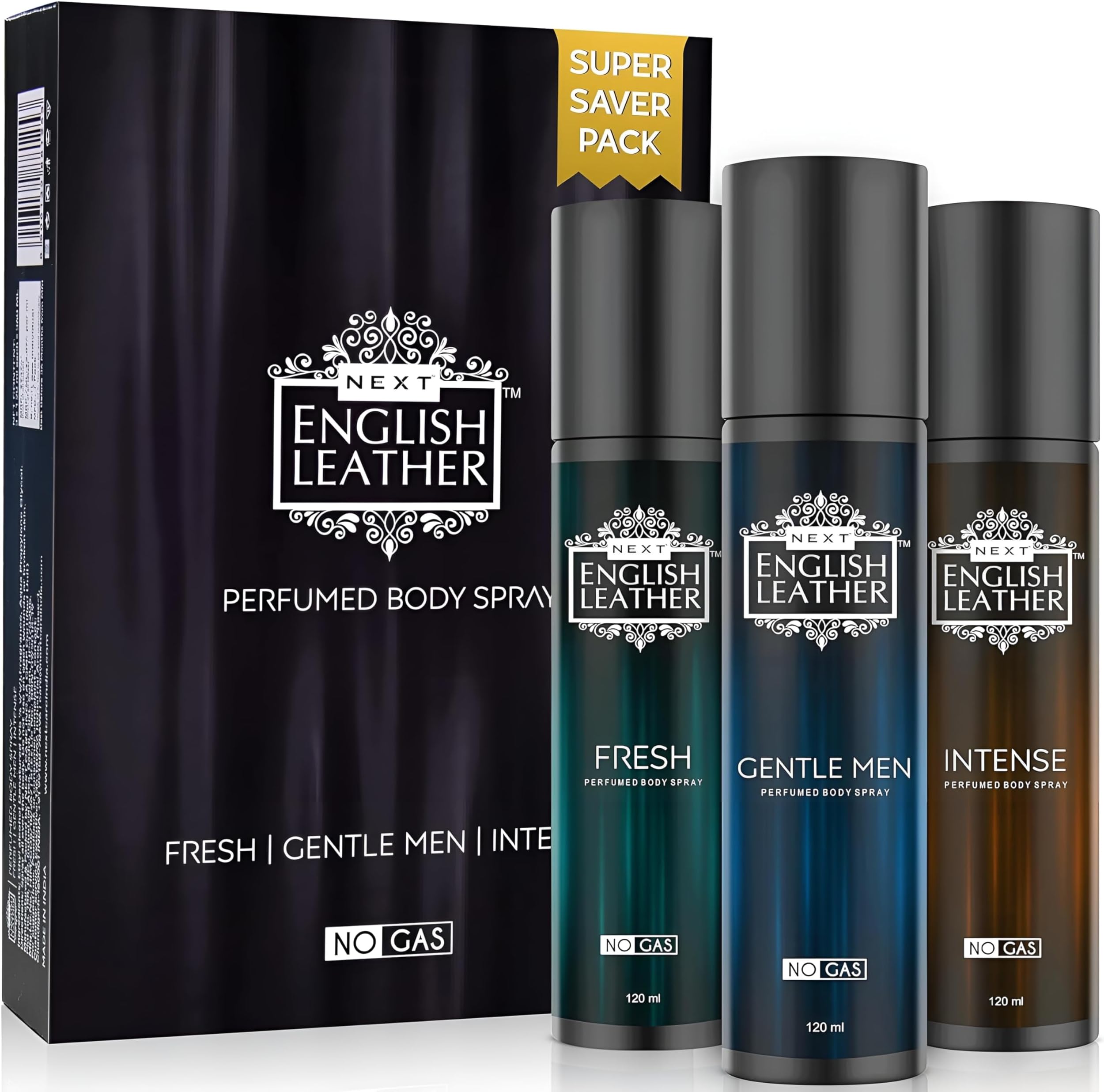 English Leather FRESH,GENTELMAN and INTENSE 120ml Each No Gas deodorant for men and women | Long lasting fragrance deo Spray | Set Of 3 Deodorants