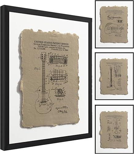 Chancertons Arte de pared de guitarra, arte de guitarra, regalo de guardabarros, regalo Gibson, decoración de pared de guitarra para hombre,