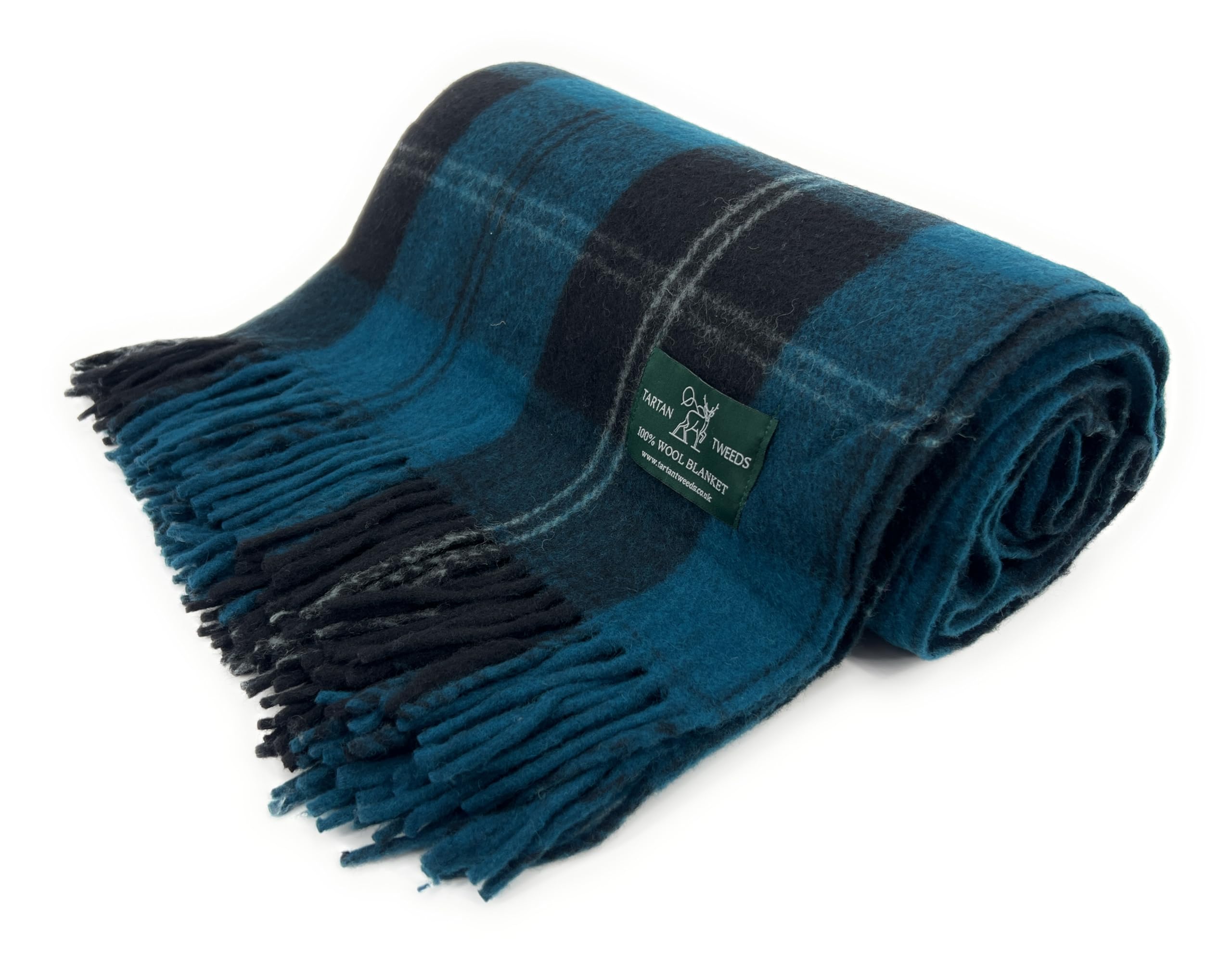 Tartan Tweeds Ramsay Blue Large Wool Tartan Blanket, Fade Resistant, Bed, Cosy Sofa Throw (Ramsay Blue)