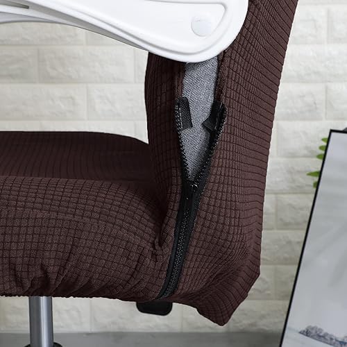 Miniatura 5 de FORCHEER Funda para silla de oficina, repelente al agua, de jacquard, reposabrazos giratoria, extraíble, elástica, universal, para silla de