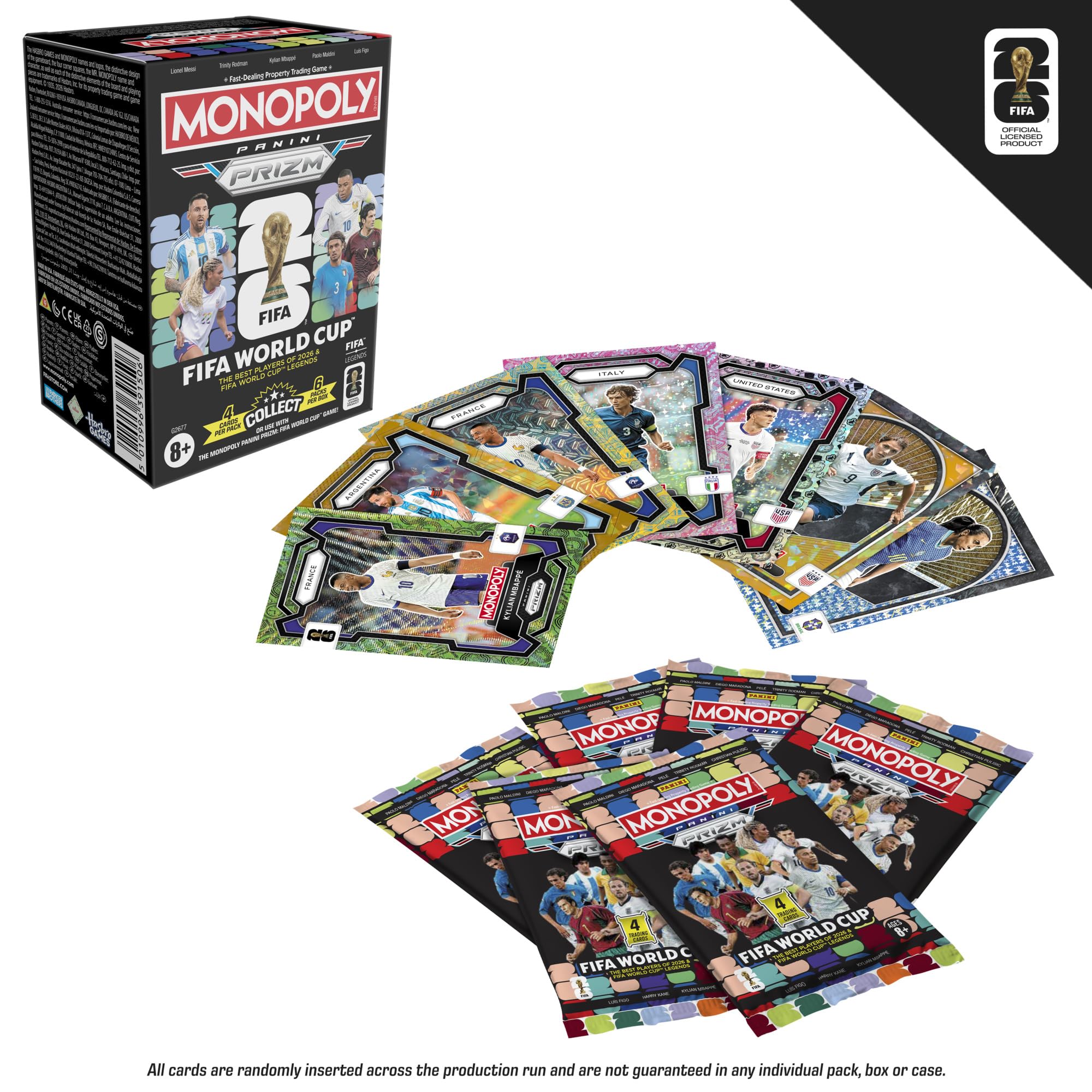 Amazon.com: Monopoly Panini Prizm: FIFA World Cup Trading Cards Booster Box  | Current Stars and Legends | 2+ Players, Ages 8+