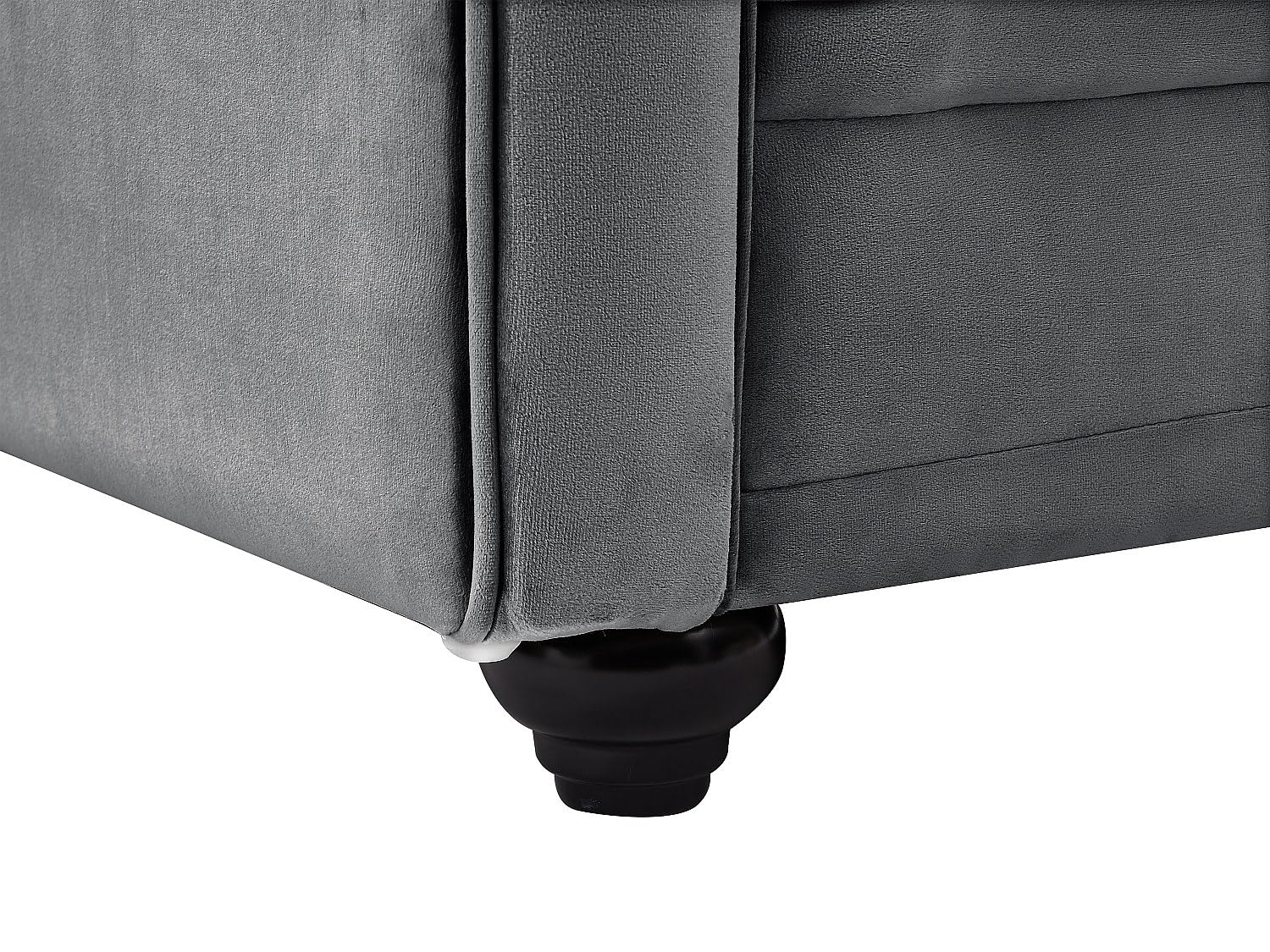 Vente-unique - Canapés 3 Places et 2 Places et Fauteuil en Velours Anthracite Chesterfield