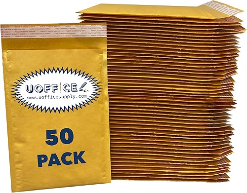 Miniatura 4 de UOFFICE Sobres de burbujas de papel kraft. Paquete de sobres de envío y envío 100, 1-7.25" x 12", sobres de embalaje acolchados, sobres de embalaje