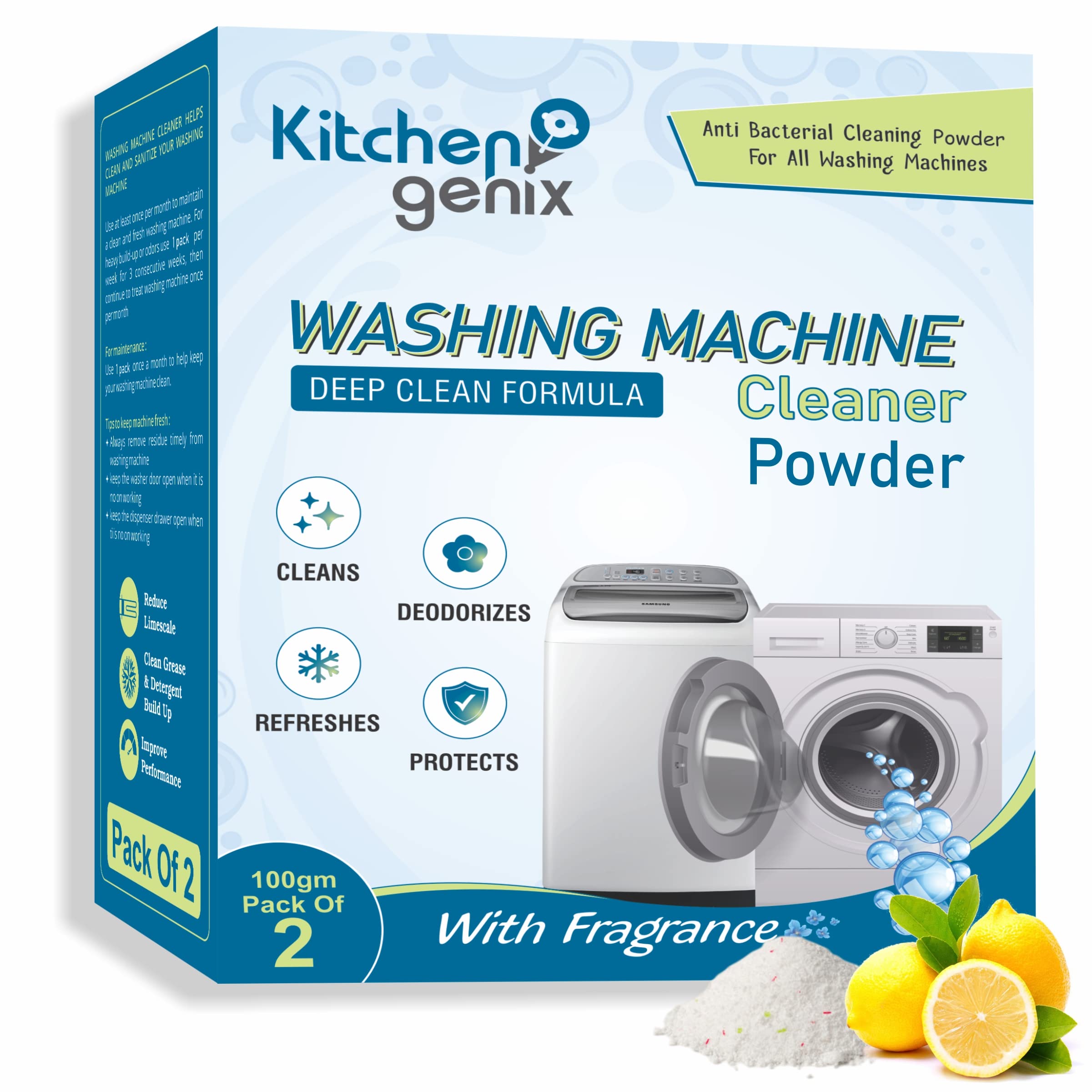 Buy Kitchengenix's Washing Machine Cleaner Powder/Descaling Powder for Tub & Drum Suitable For