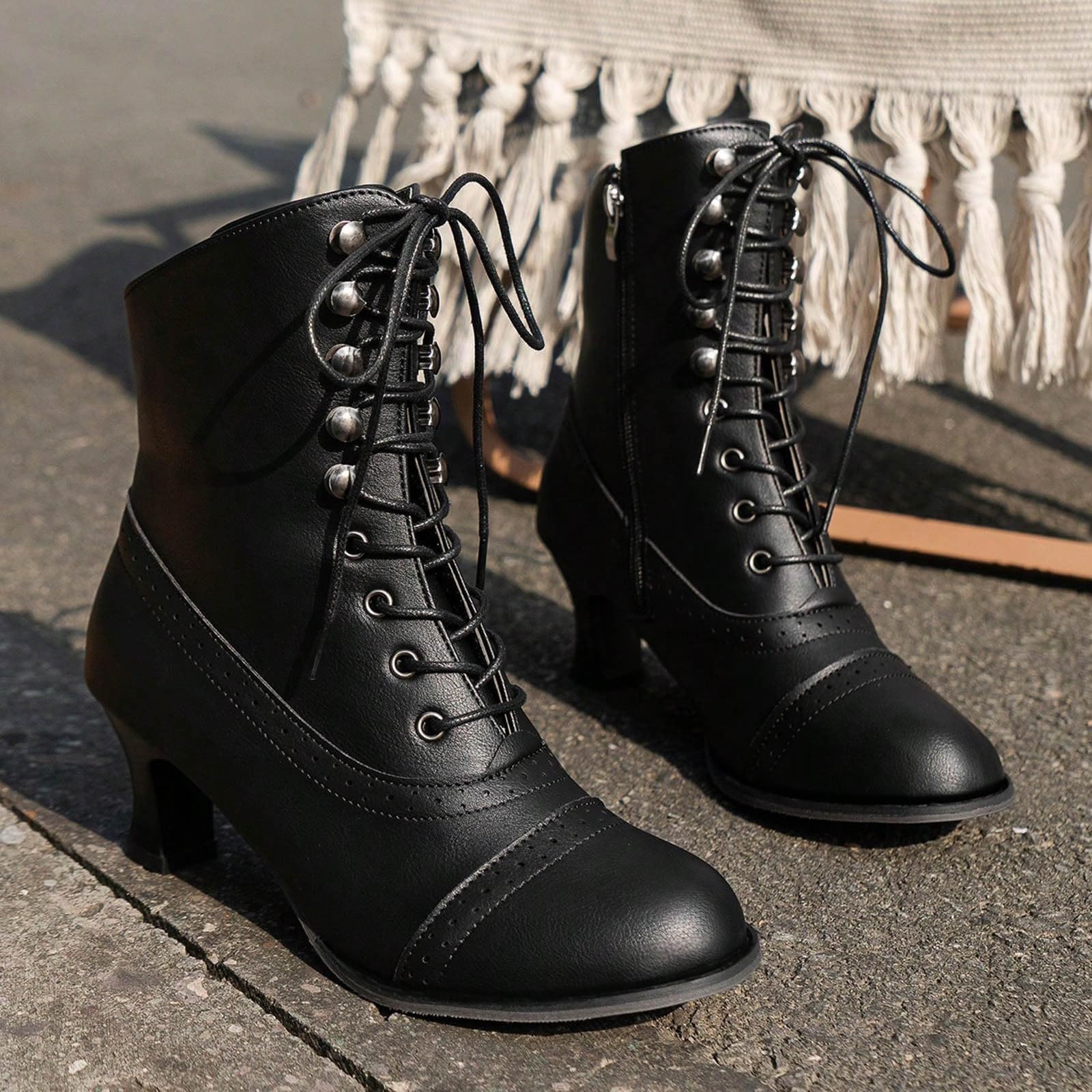 Brytyjskie buty na wysokim obcasie, damskie buty motocyklowe, z grubym obcasem, średniej wysokości, dla dużych rozmiarów, krótkie kozaki