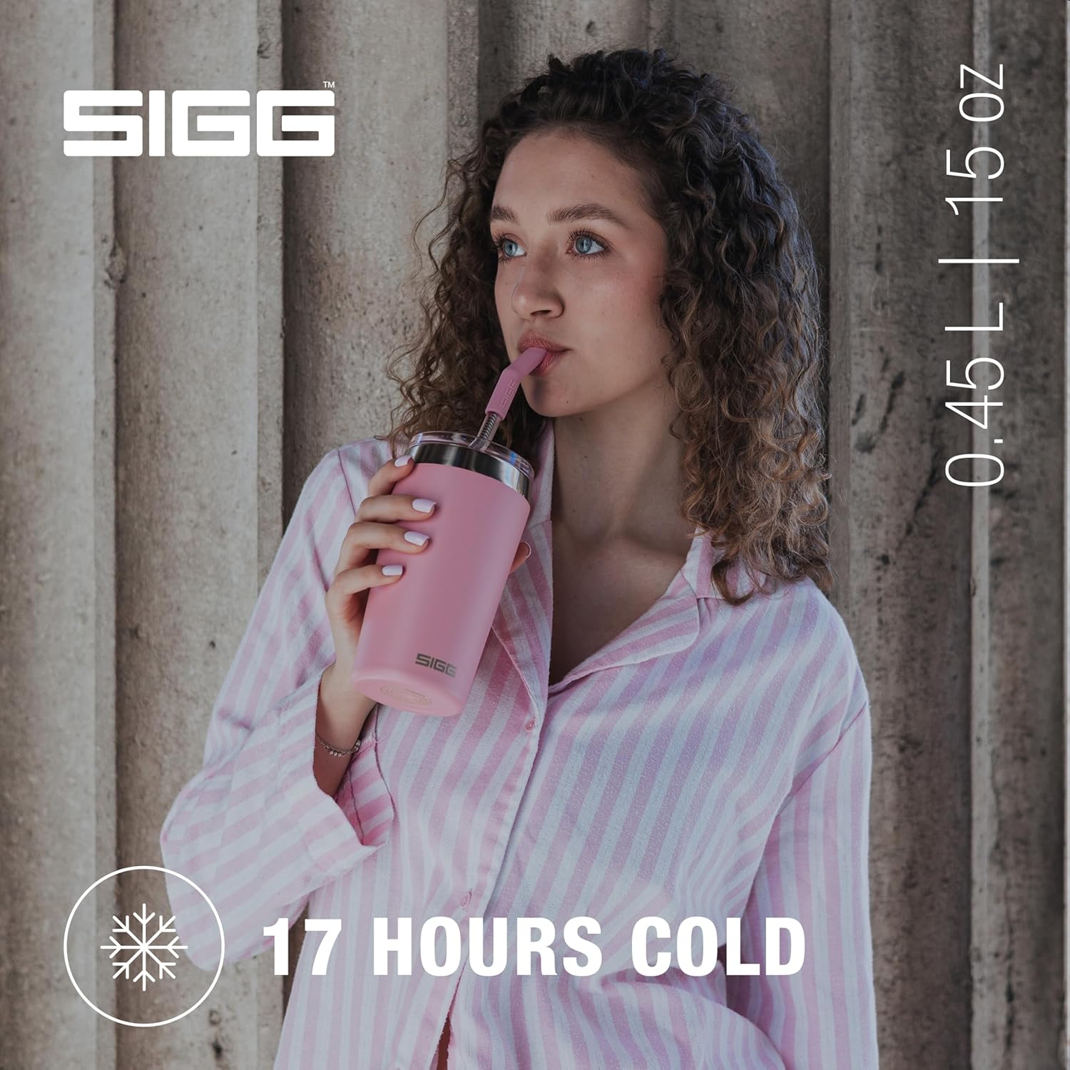 SIGG - Insulated Mug - Travel Mug Helia - With Durable Glass Straw & Cleaning Brush - Leakproof - BPA Free - 18/8 Stainless Steel - 15oz/20oz