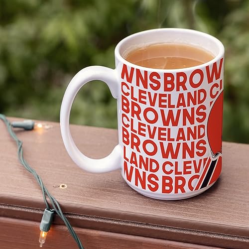 Miniatura 2 de Rico Industries NFL Football - Taza de café de cerámica blanca de 15 onzas para fanáticos de la NFL