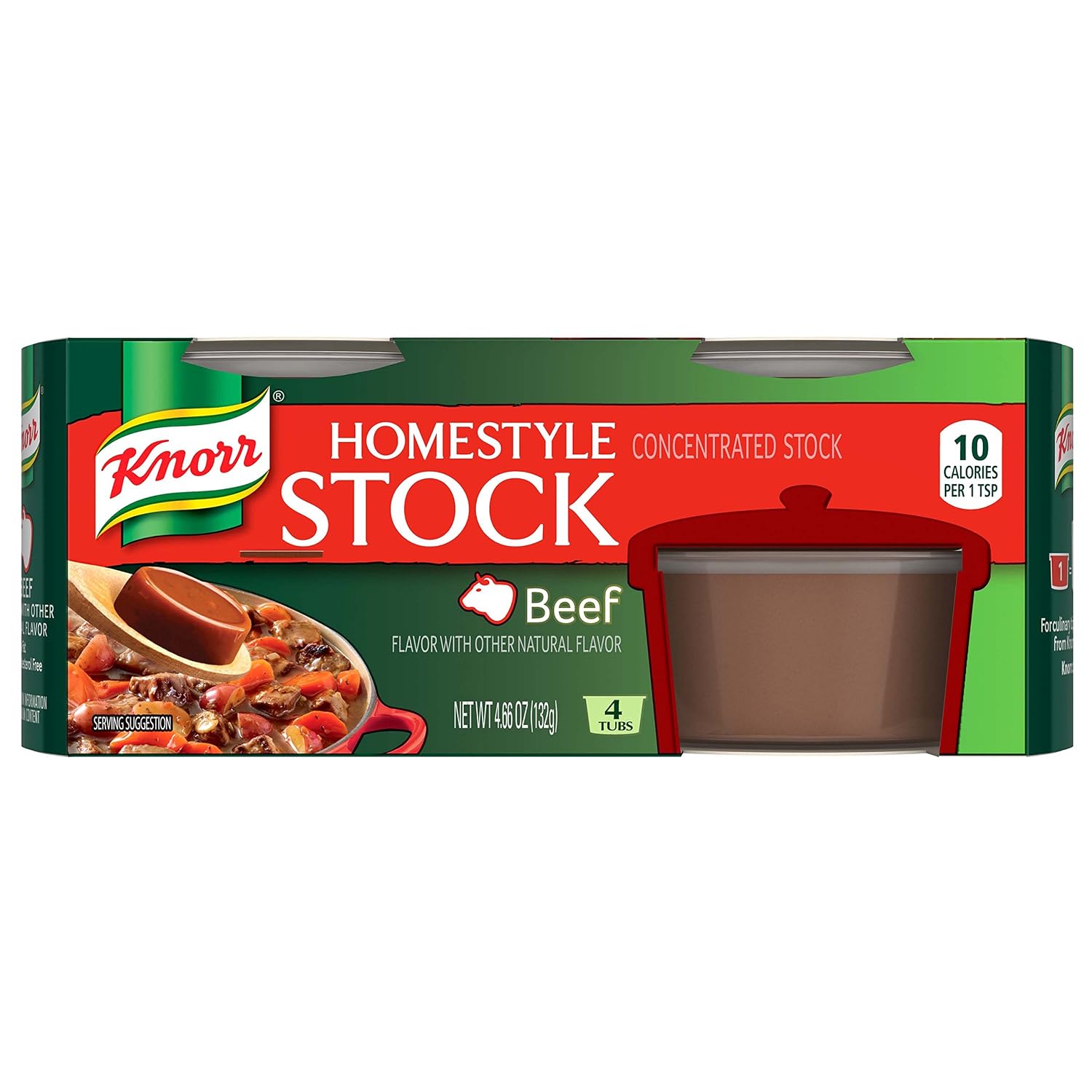 Knorr Homestyle Stock Beef Concentrated Broth, Beef 4.66 oz, 4 ct