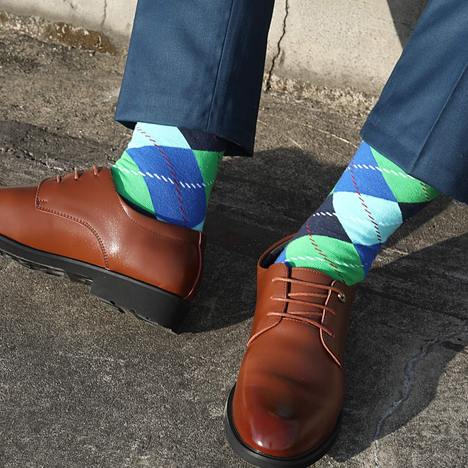 Jeasona Mens Funny Fun Crazy Funky Dress Crew Socks Gifts for Men Dad Grandpa - Image 3