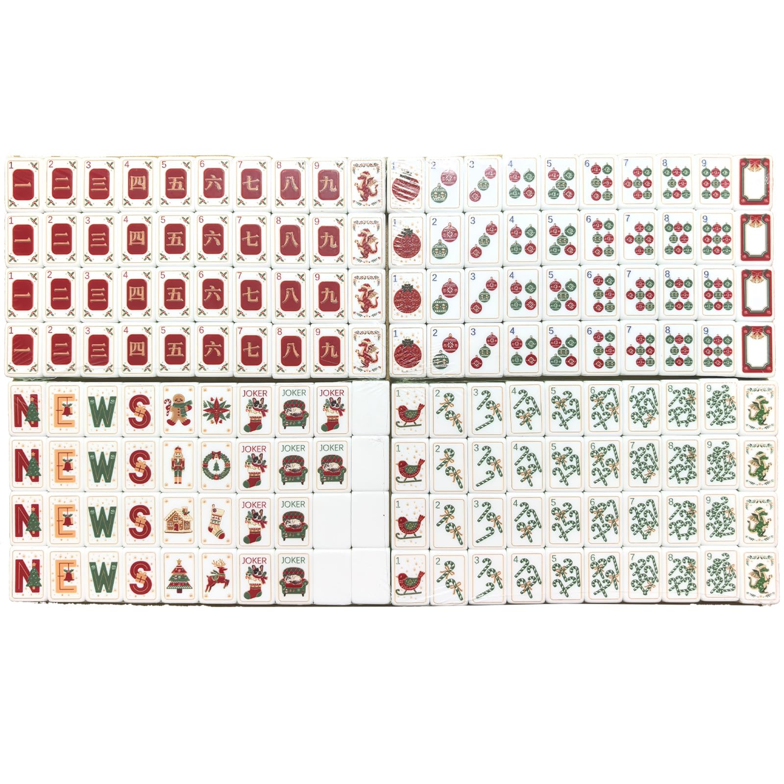 American Mahjong 1.4 "160 quattro strati piastrelle rosso Natale