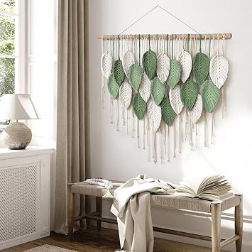 Macrame Wall Hanging Large Boho Leaves Macrame Tapestry Chic Wall Decor