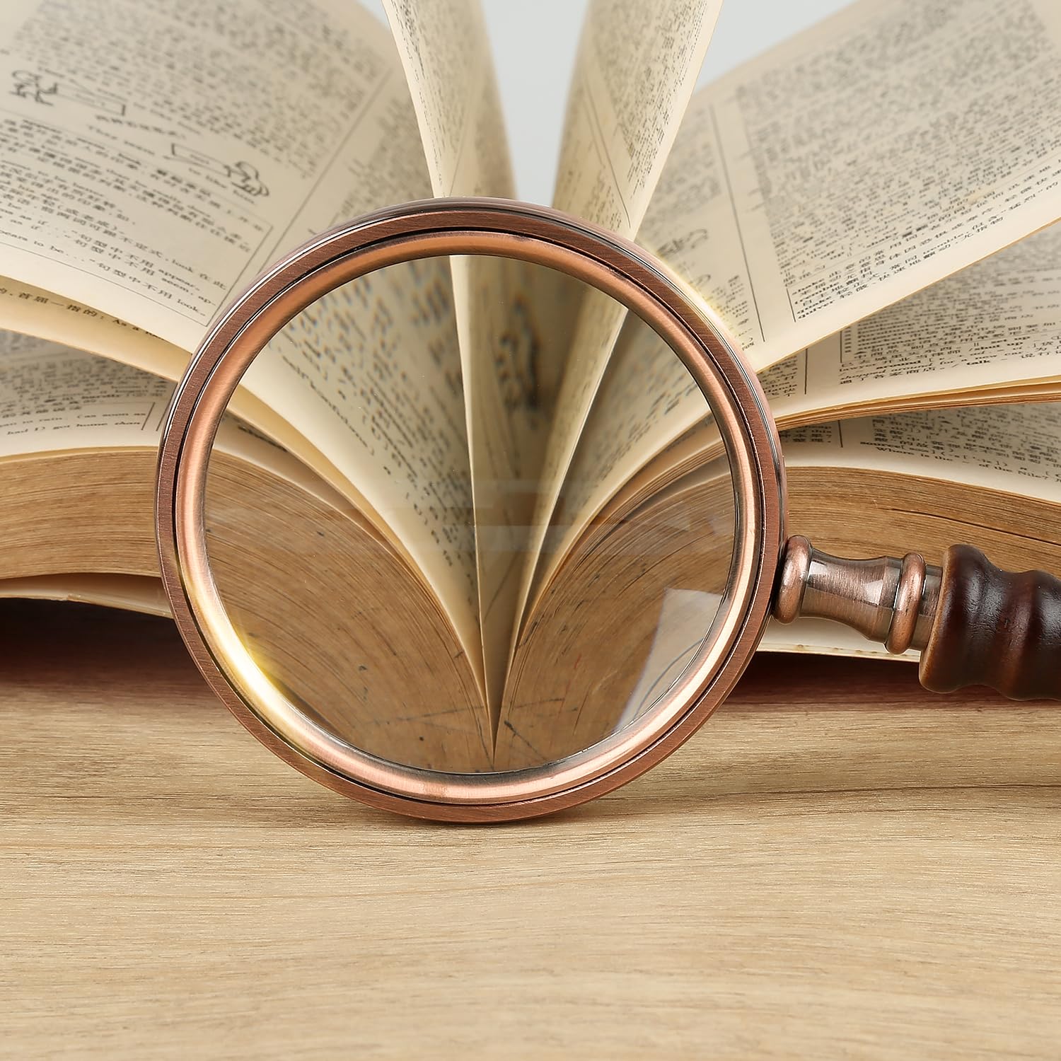 10X Antique Copper Magnifying Glass with Wooden Handle Close Observation Reading Amazon.com: Hiceeden 10X Antique Magnifying Glass, Brass  main image 3