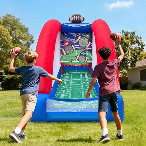 Miniatura 1 de Juegos inflables de carnaval, juego deportivo interactivo con bolas y soplador, juego de lanzamiento de fútbol para eventos comerciales, carnavales,