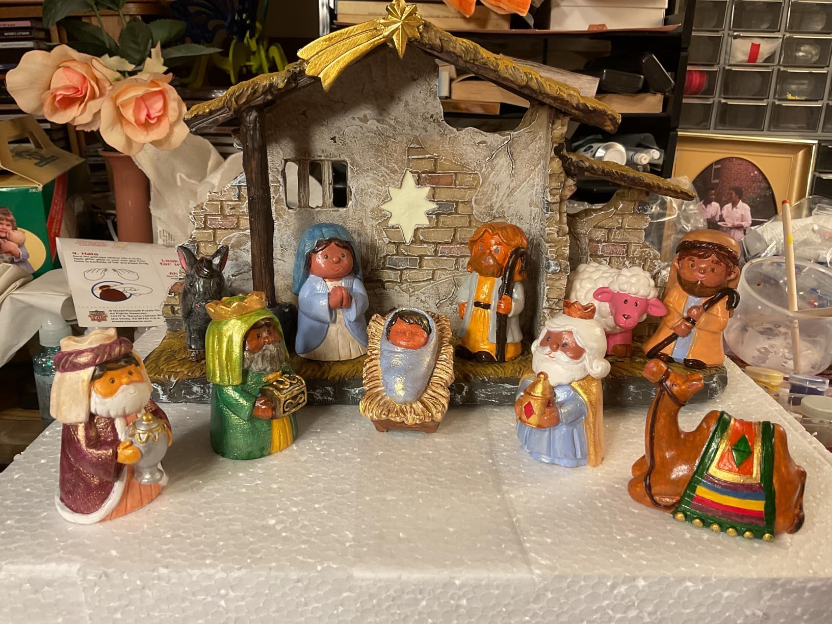 Christmas Crafts Kit de crèche de Noël à peindre soi-même – Fait 10 figurines