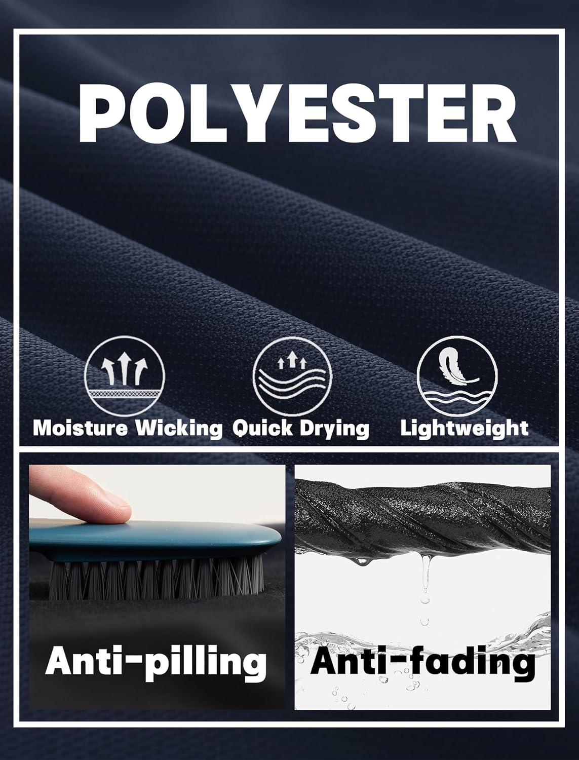 EKLENTSON Men's Polo Shirts Golf Long Sleeve Shirt Work Lightweight Breathable Shirt Quick Dry Casual Tops 3-Button Polo - Image 4