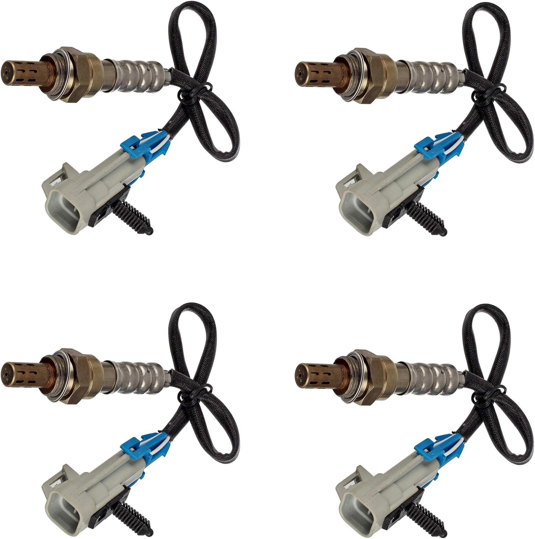 Set of 4 New GAM Oxygen O2 Sensor Upstream & Downstream Compatible With 2003 2004 2005 Cadillac Escalade Chevrolet Avalanche Silverado Tahoe Suburban GMC Sierra Yukon V8 5.3L Vortec