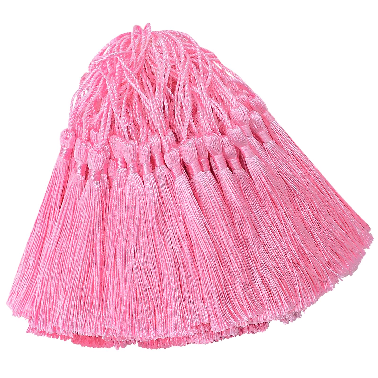 Handmade Graduation Bookmark Tassel Craft: 100pcs 5 Inches Silky Floss Soft Book Mark Tassels with Loops for DIY, Jewelry Making,Bookmarks,Souvenir,