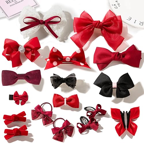 Miniatura 5 de 18 lazos para el pelo para niñas, adolescentes, niños pequeños, mujeres. Pasadores para el cabello totalmente forrados, pinzas de pelo de cocodrilo,