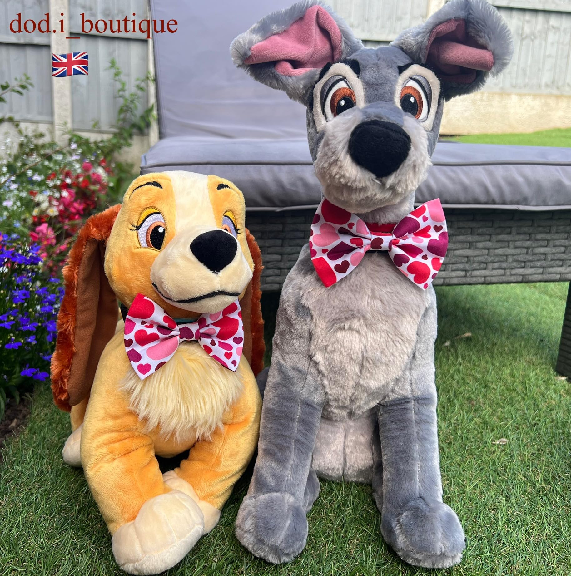 New Dogs Bow Tie Valentine's Day Multi red LOVE Elastic Band attach COLLAR ACCESSORY UK (M), orange - Image 4
