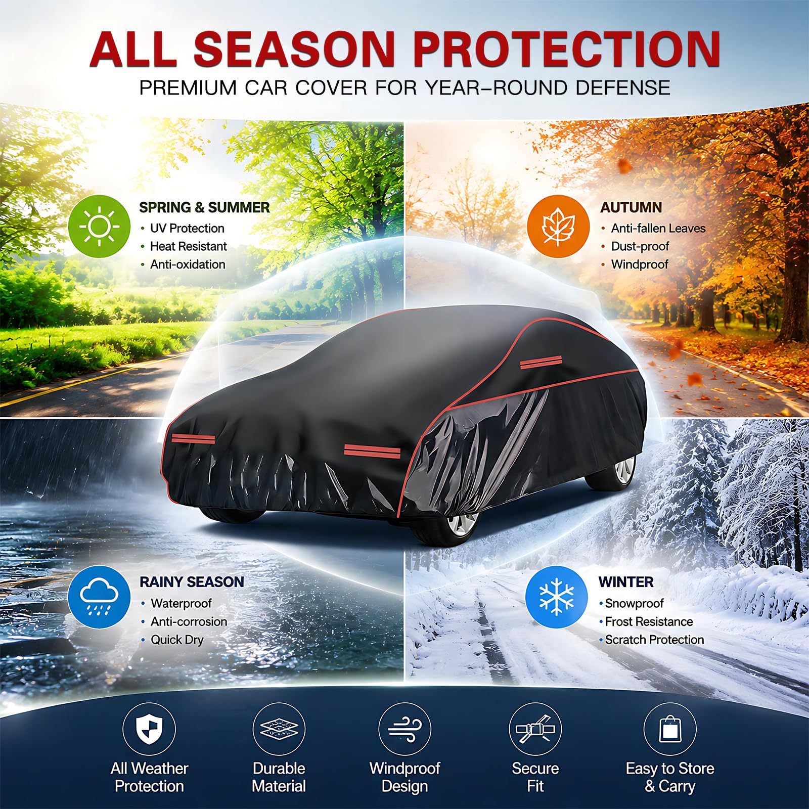 Bache Voiture Exterieur Anti Grele pour Toyota C-HR GR Sport Hybrid (Facelift),Housse De Protection Imperméable Bache Voiture Exterieur,Anti Grêle Neige Pluie pour Tous Temps Matériau EVA-mdf1579