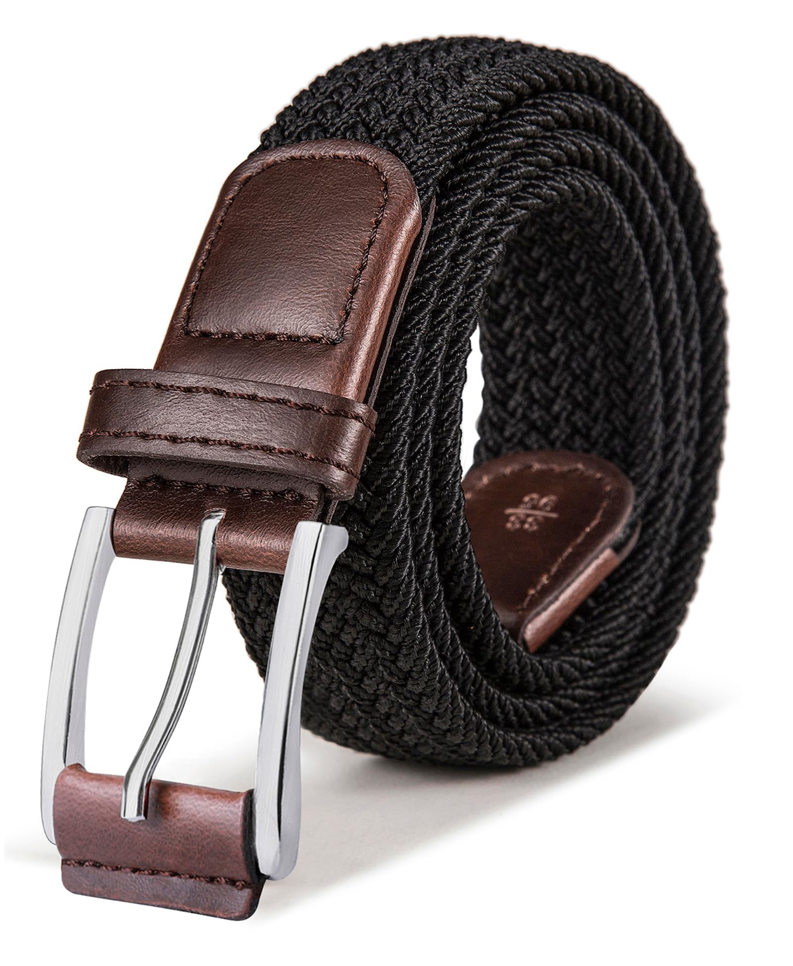 BULLIANT Cintura Uomo, Cinture Elastica Intrecciata con Fibbia in Lega di Zinco 35mm