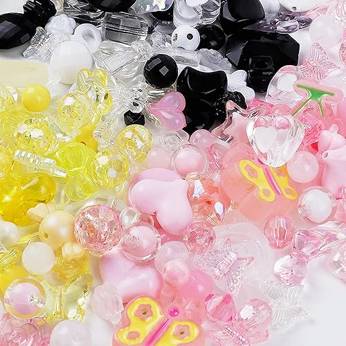 Miniatura 4 de 120 cuentas de Navidad acrílicas rojo verde blanco flor corazón mariposa redondo surtido cuentas huecas estrellas grandes cuentas de plástico