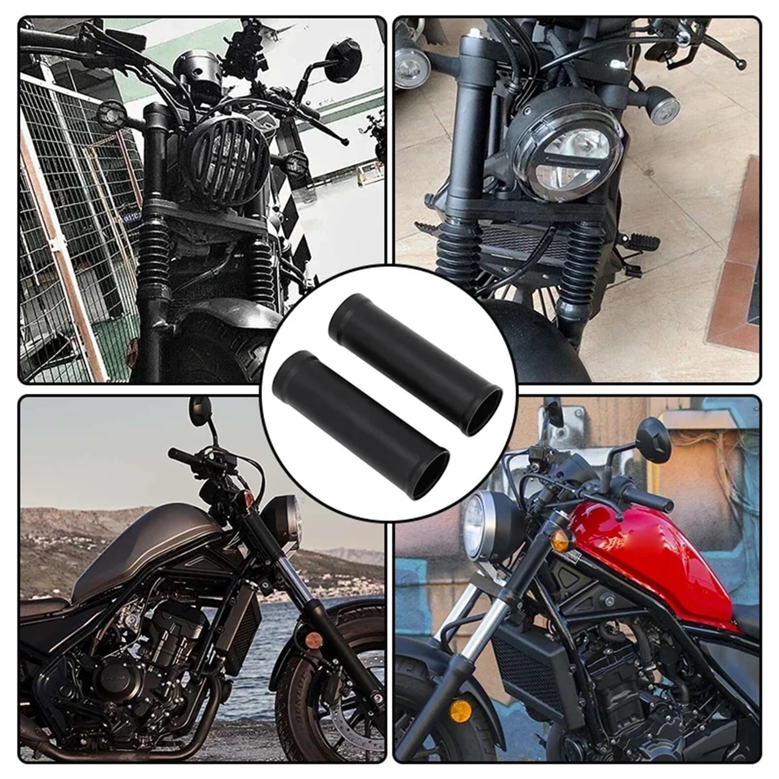 Motorrad Gabel Motorrad Schwarz Gabel Boot Rohr Slider Stoßdämpfer Abdeckung Gamaschen Fit Für Honda Rebel CMX 300 500 2017-2022