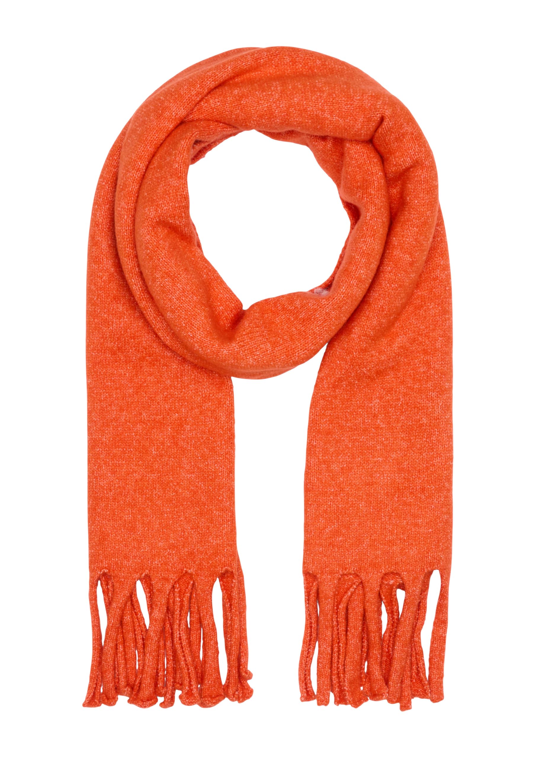 s.Oliver Damen Schal – gestrickt, Fransen, Woll-Optik