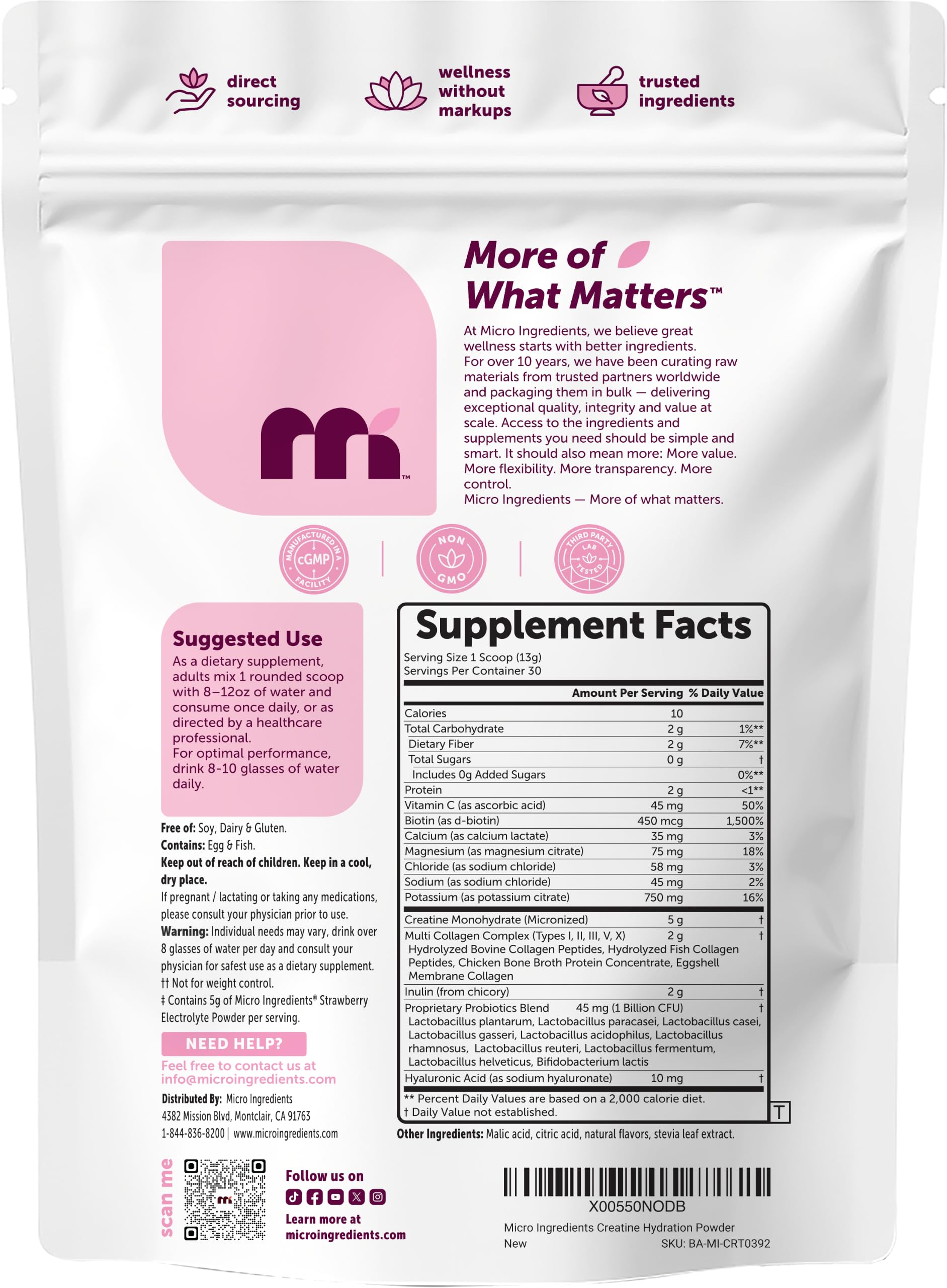 Micro Ingredients Creatine Hydration Powder for Women, Strawberry — Amazon image 7