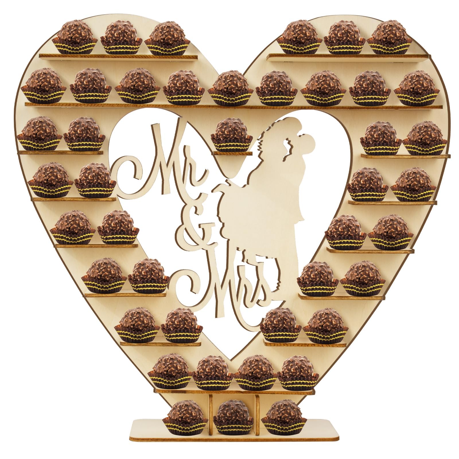 BOFUNX Soporte de Exhibición Expositor de Madera para Chocolates Cupcake Tarta Caramelos Dulces Chuches Estante Romántico Reutilizable Decoración Mesa de Fiestas Bodas Aniversarios Banquete