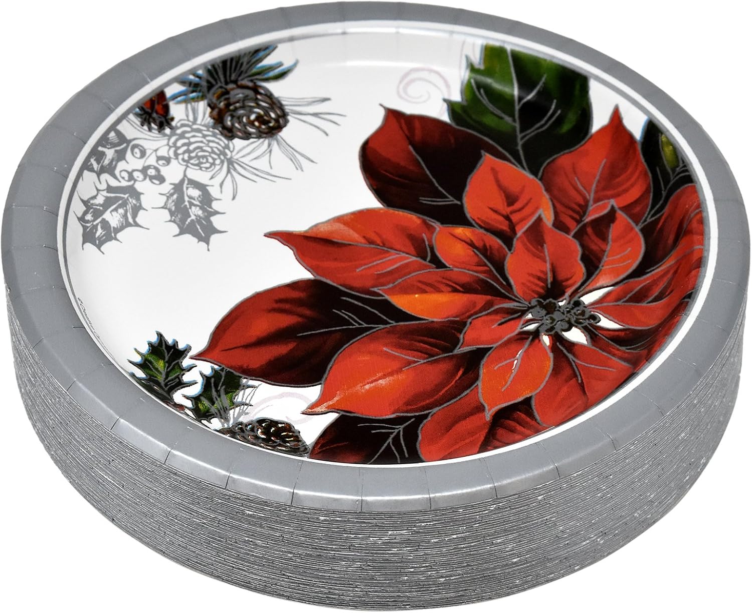Exclusive Discount 50% Price Christmas Plates and Napkins Set Serves 50 Includes 50 Paper Dinner Plates 50 Dessert Plates and 100 Luncheon Napkins for Christmas Party Holiday Disposable Dinnerware Tableware Pack Made in USA