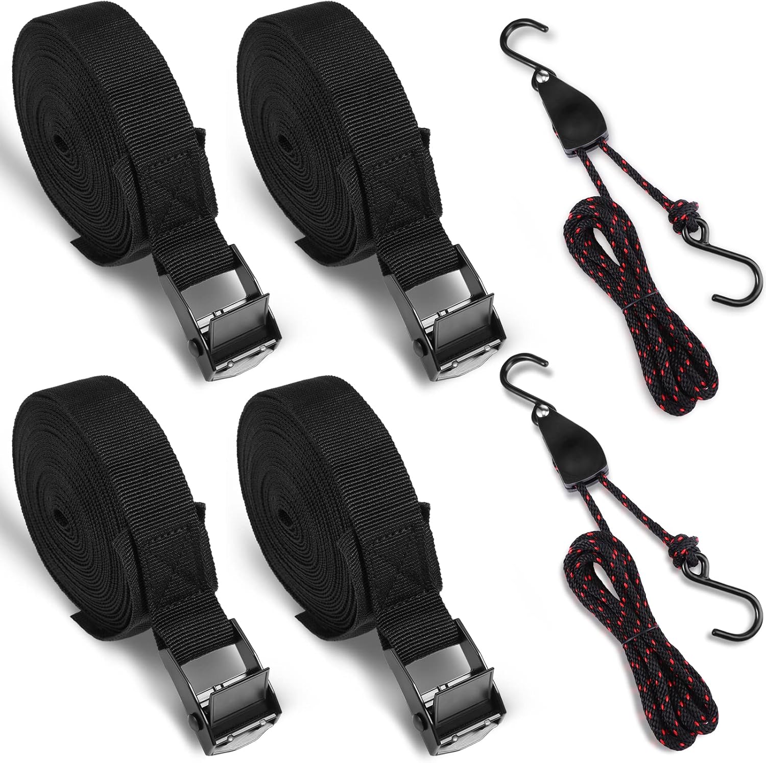 Amazon.com: 6 Pcs Tie Down Straps 1/4'' Rope Hanger Set 4 Heavy Duty ...