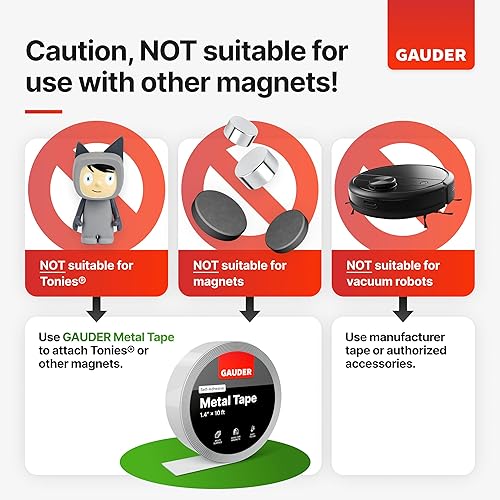 Miniatura 6 de GAUDER Cinta magnética fuerte autoadhesiva (20 pies de largo x 0.6 pulgadas de ancho)  Tiras magnéticas con respaldo adhesivo  Rollo magnético