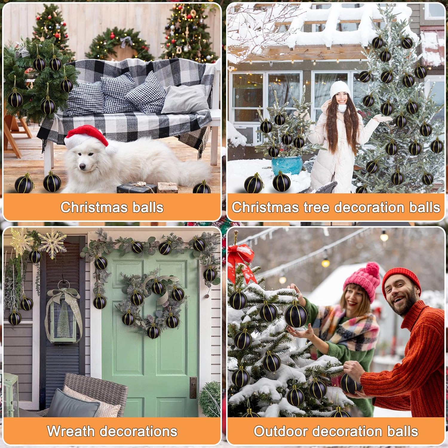 Basketball Christmas Ornaments, 9PCS Sport Christmas Ornaments, Black Basketball Ornaments for Xmas Tree Winter New Year Party Supplies - Image 4