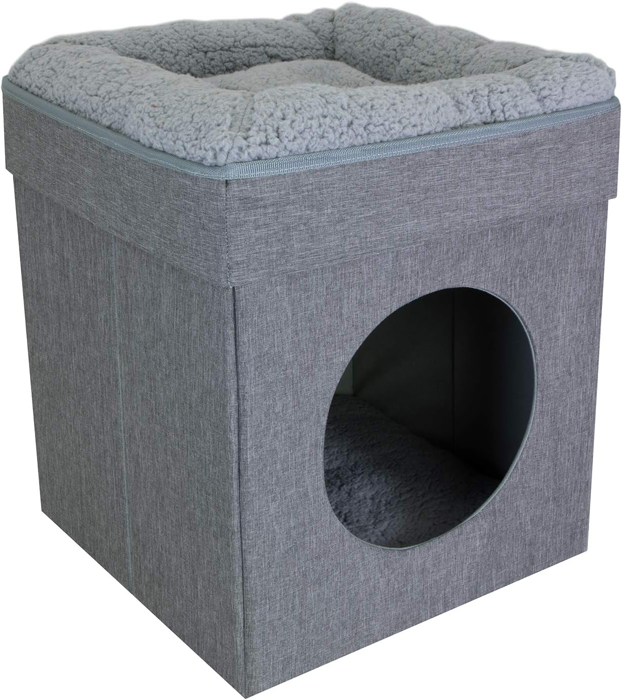 Kitty City Indoor Cat Cube Furniture, Gray Cube