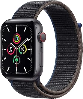 New Apple Watch SE (GPS + Cellular, 40mm) - Space Grey Aluminium Case with Charcoal Sport Loop