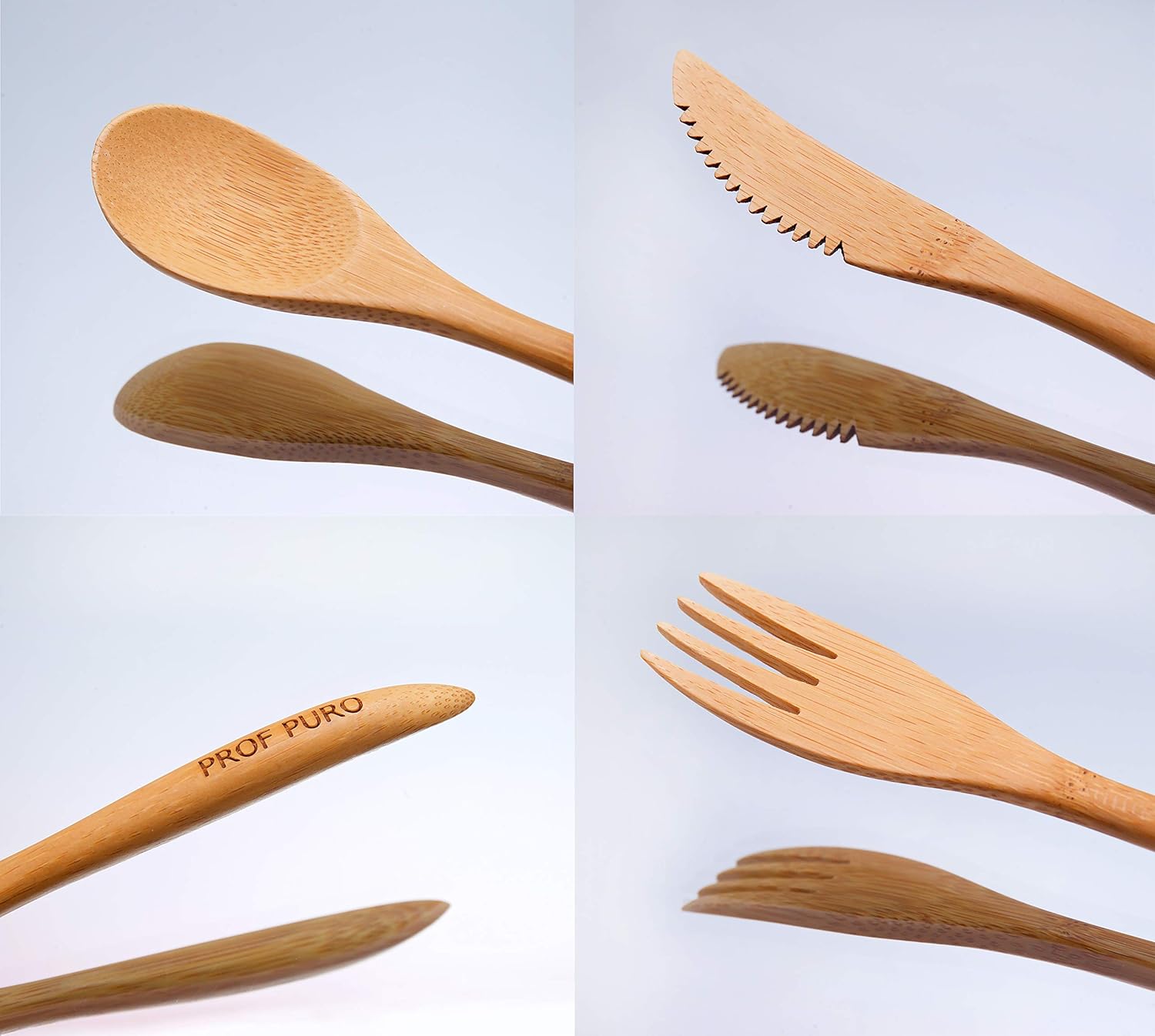 Exclusive Special Bamboo Cutlery Set 2 pack - Spoon Knife Fork Straw Clean Brush Chopsticks Neoprene Bag - Reusable Camping Utensils (Grey + Green) One-Day Sale: Up to 50% Off Bamboo Cutlery Set 2 pack - Spoon Knife Fork Straw Clean Brush Chopsticks Neoprene Bag - Reusable Camping Utensils (Grey + Green)