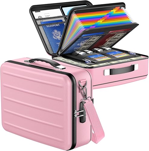 Vista 11 de Caja de Documentos Ignífuga con Cerradura, Caja de Seguridad de Carcasa Dura Ignífuga para Documentos del Hogar, Caja de Archivos Ignífuga Portátil