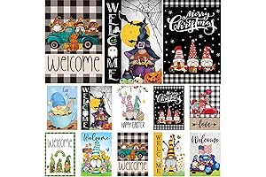 10PCS Gnome Garden Flags 12x18 Inch