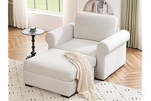 ELUCHANG Oversized Chair and Ottoman Set: Plush Seating for Ultimate Relaxation