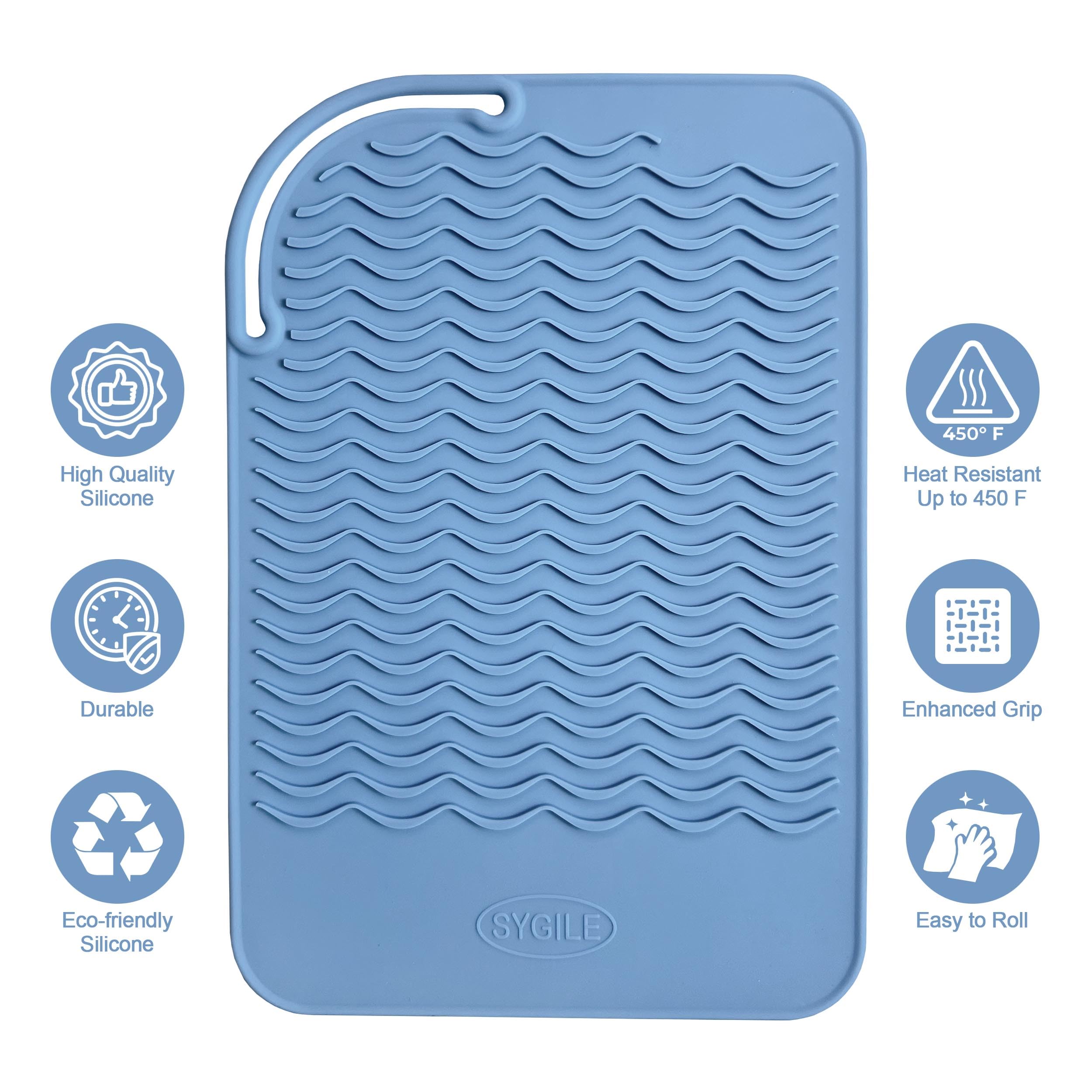 27,9 x 19,1 cm große, hitzebeständige Silikonmatte für Haarstyling-Werkzeuge, Glätteisen-Pad, Lockenstab Matte, flache Eisenmatte, Heißbügel-Pad, Thekenabdeckung für Reisen, Schminksalon