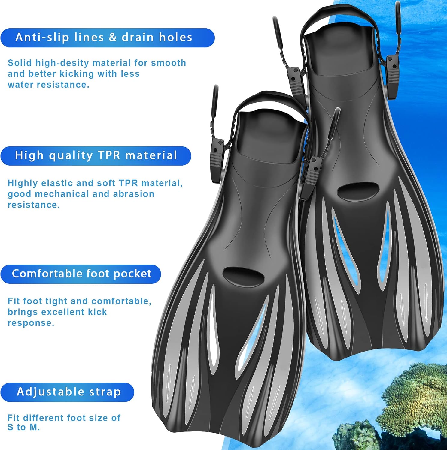 Zeeporte Dive Snorkeling Gear for Adults Kids - Mask Fins Snorkel Set with Panoramic View Snorkel Mask Anti-Fog Anti-Leak, Dry Top Snorkel, Dive Flippers and Gear Bag, Snorkeling Diving Safety Gear : Sports & Outdoors